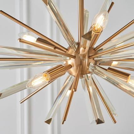 Endon 81936 - Lustre suspenso com corrente 6xE14/40W/230V dourado
