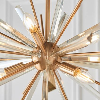 Endon 81936 - Lustre suspenso com corrente 6xE14/40W/230V dourado