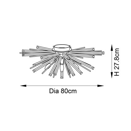 Endon 81937 - Luminária de teto 4xE14/40W/230V Ø 80 cm dourada