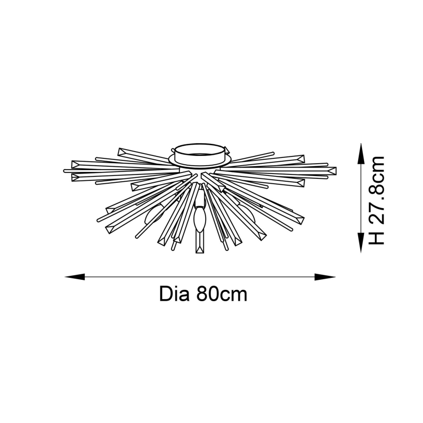 Endon 81937 - Luminária de teto 4xE14/40W/230V Ø 80 cm dourada