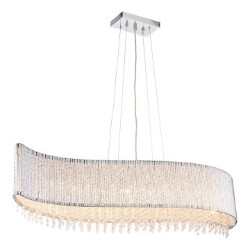 Endon 81979 - Lustre de cristal suspenso em cabo GALINA 8xG9/25W/230V, cromo brilhante