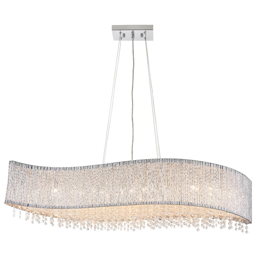Endon 81979 - Lustre de cristal suspenso em cabo GALINA 8xG9/25W/230V, cromo brilhante