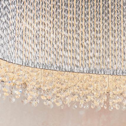 Endon 81979 - Lustre de cristal suspenso em cabo GALINA 8xG9/25W/230V, cromo brilhante