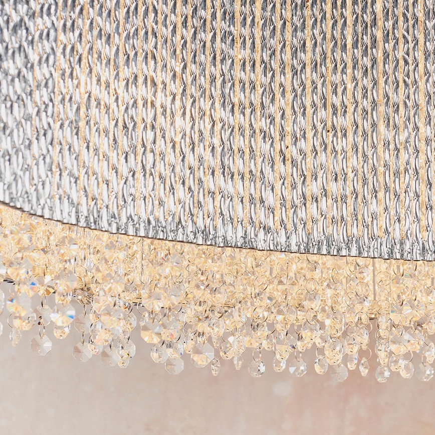 Endon 81979 - Lustre de cristal suspenso em cabo GALINA 8xG9/25W/230V, cromo brilhante