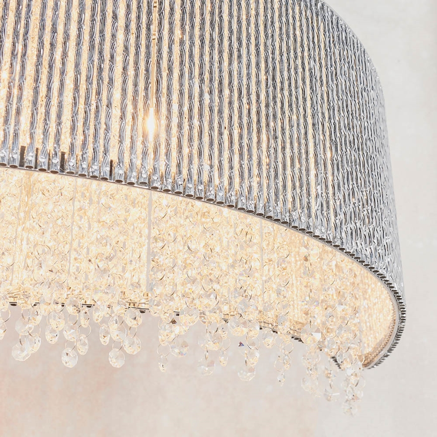 Endon 81979 - Lustre de cristal suspenso em cabo GALINA 8xG9/25W/230V, cromo brilhante