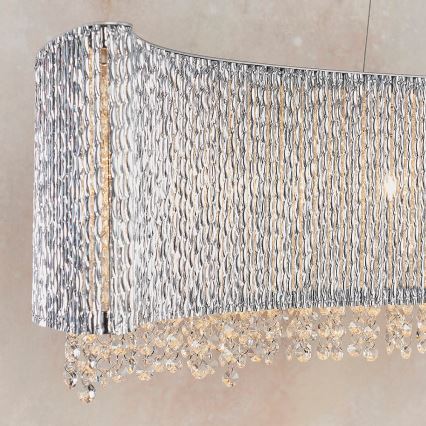 Endon 81979 - Lustre de cristal suspenso em cabo GALINA 8xG9/25W/230V, cromo brilhante