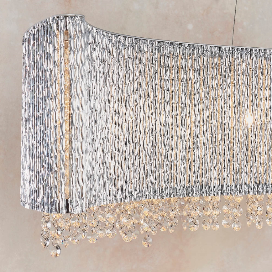 Endon 81979 - Lustre de cristal suspenso em cabo GALINA 8xG9/25W/230V, cromo brilhante