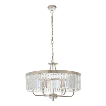 Endon 90263 - Lustre suspenso por corrente CHESTERFIELD 6xE14/6W/230V diâmetro 55 cm cromado brilhante