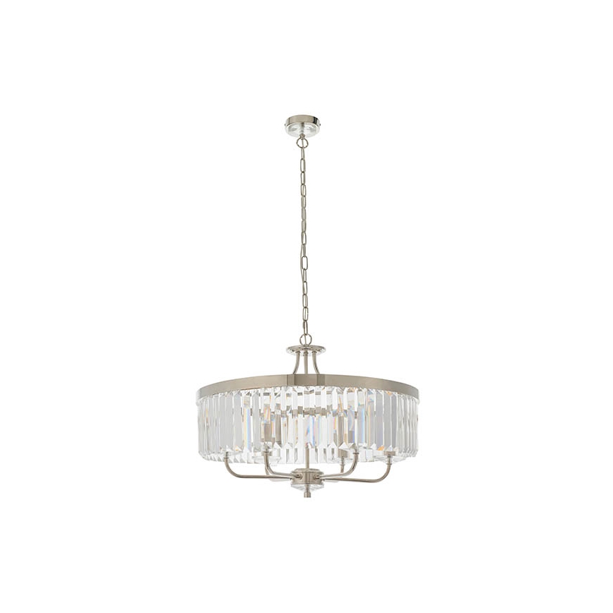 Endon 90263 - Lustre suspenso por corrente CHESTERFIELD 6xE14/6W/230V diâmetro 55 cm cromado brilhante