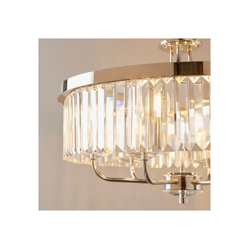 Endon 90263 - Lustre suspenso por corrente CHESTERFIELD 6xE14/6W/230V diâmetro 55 cm cromado brilhante