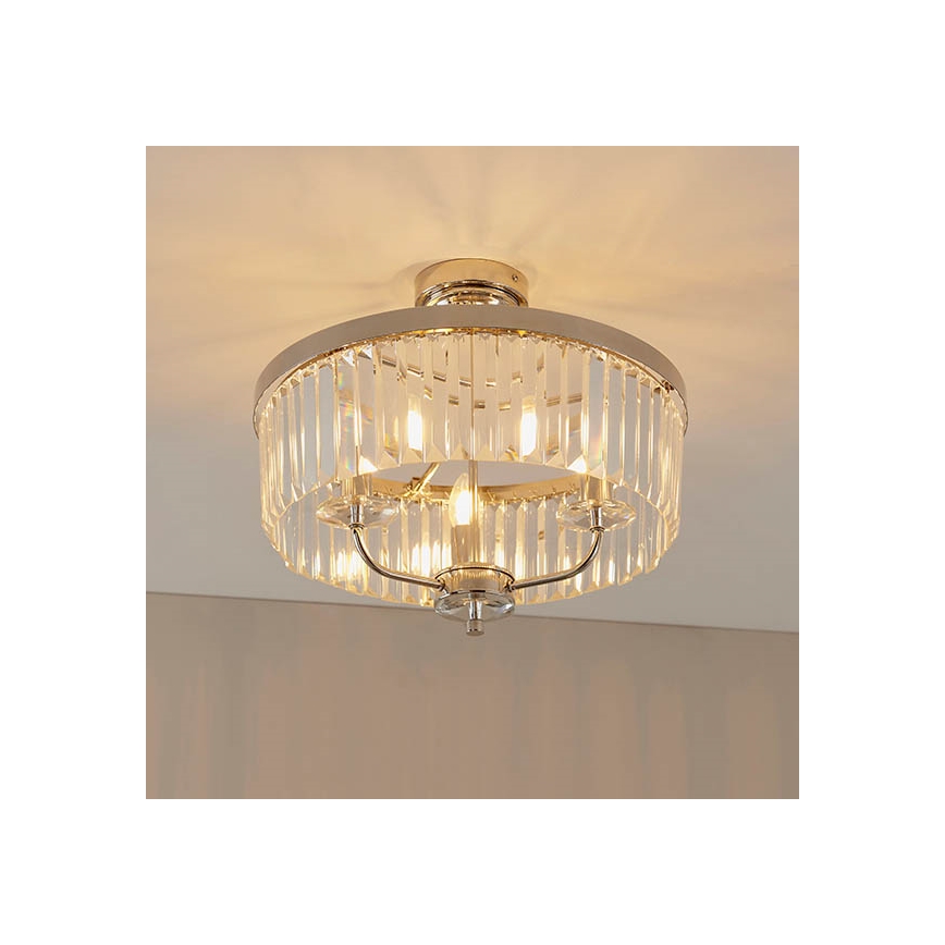 Endon 90264 - Lustre de montagem superficial CHESTERFIELD 3xE14/6W/230V Ø 45 cm cromo brilhante