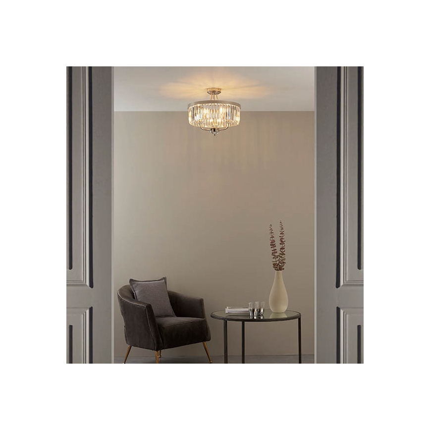 Endon 90264 - Lustre de montagem superficial CHESTERFIELD 3xE14/6W/230V Ø 45 cm cromo brilhante