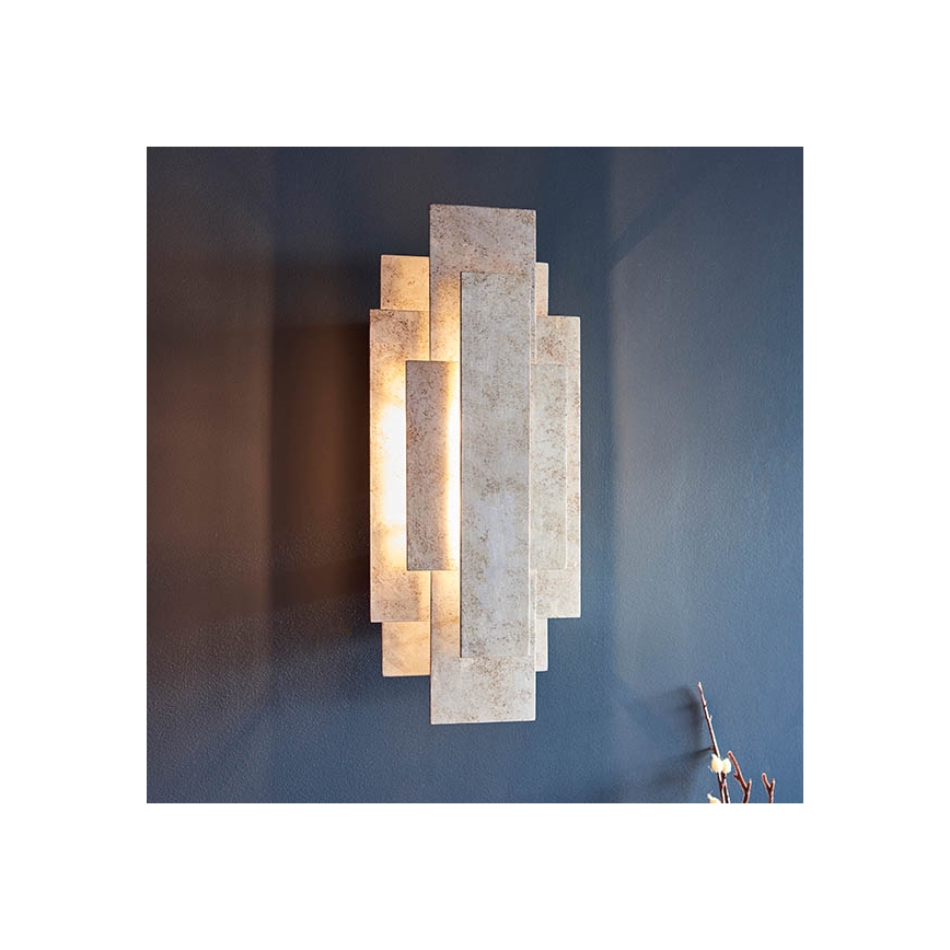 Endon 90451 - Aplique de parede ALZARE 2xG9/3W/230V, acabamento em branco com pátina