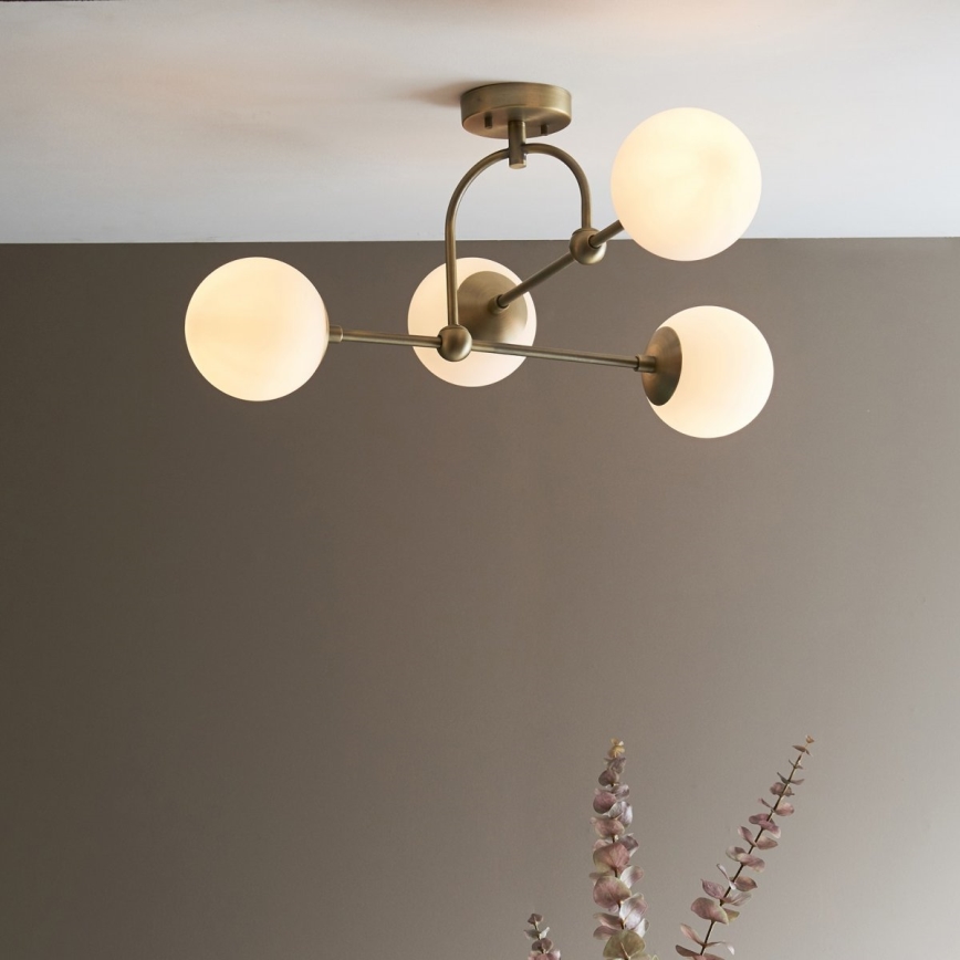 Endon 90843 - Lustre de tecto de montagem superficial ONTARIO 4xE14/7W/230V latão