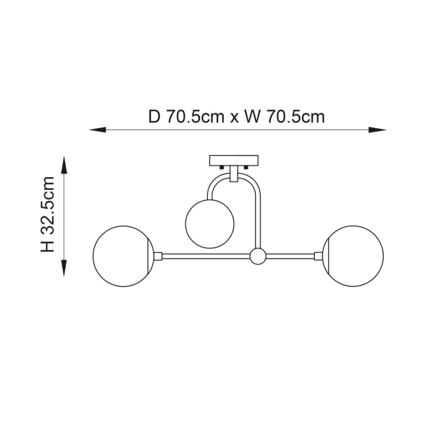 Endon 90843 - Lustre de tecto de montagem superficial ONTARIO 4xE14/7W/230V latão
