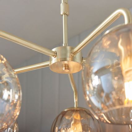 Endon 91969 - Lustre com haste DIMPLE 5xE14/25W/230V dourado