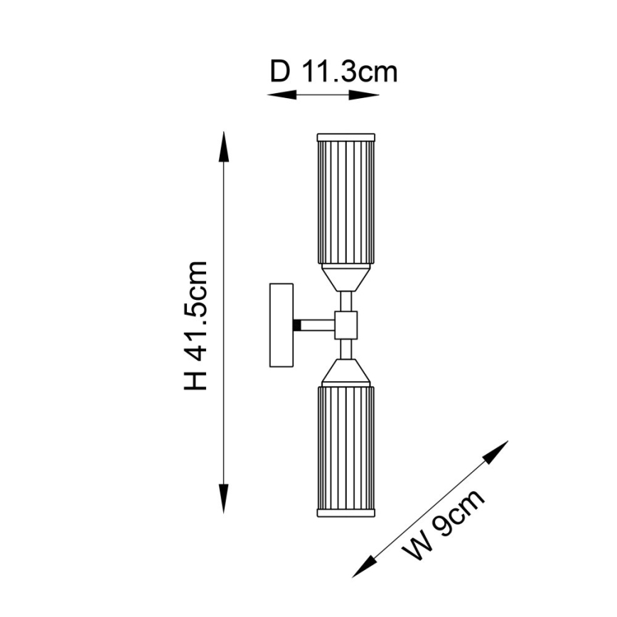 Endon 92229 - Aplique de parede TOUR 2xG9/3W/230V latão
