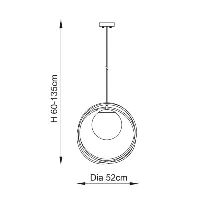 Endon 92488 - Pendente em cabo EMILIO 1xE27/10W/230V dourado/branco