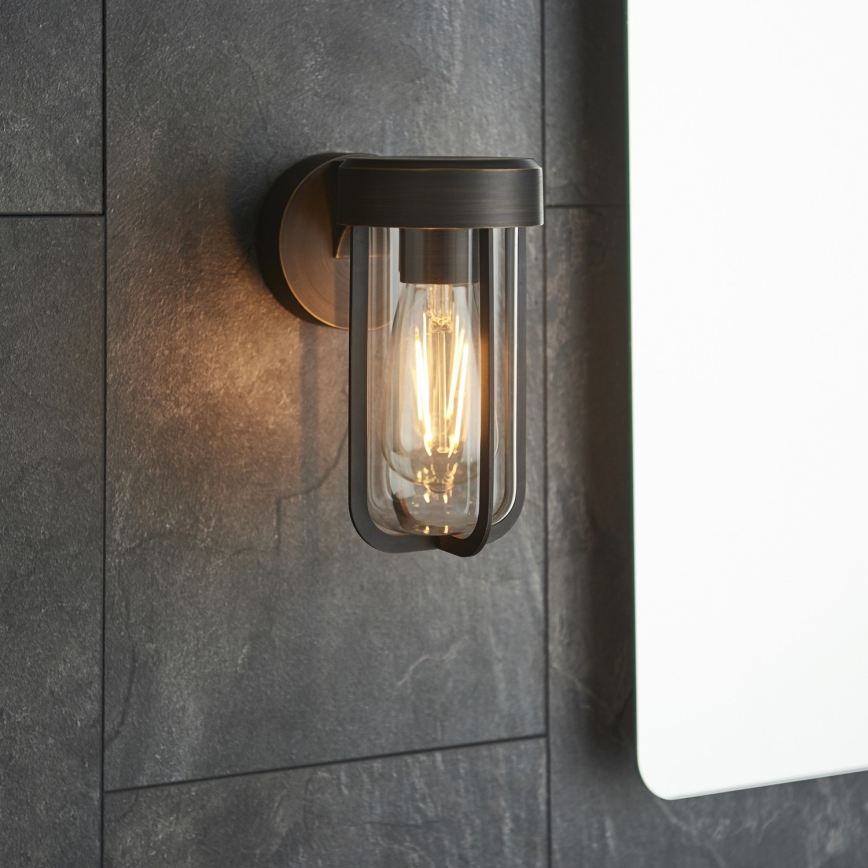 Endon 92857 - Candeeiro de parede para casa de banho 1xE27/6W/230V IP44 bronze/preto