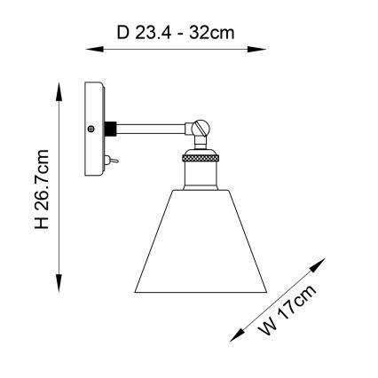 Endon 92874 - Foco de parede HAL 1xE27/10W/230V bronze/cobre/transparente
