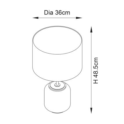 Endon 93067 - Candeeiro de mesa ZINNIA 1xE27/10W/230V azul/dourado