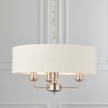 Endon 94361 - Candeeiro suspenso HIGHCLERE 3xE14/40W/230V bege/cromado mate diâmetro 45 cm
