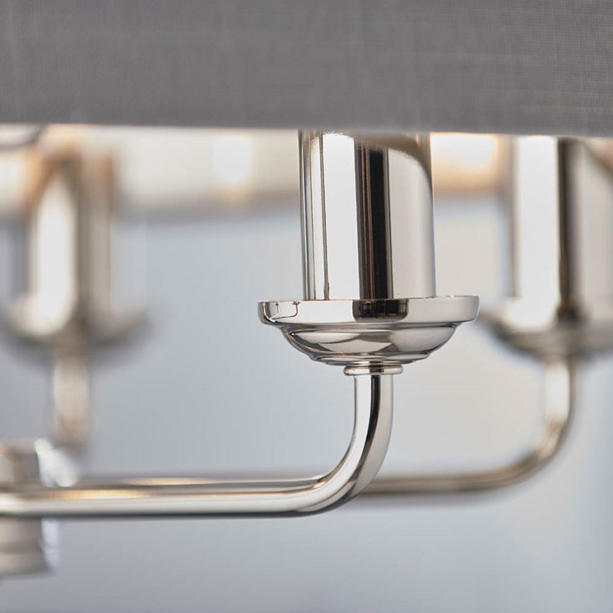 Endon 94373 - Candeeiro suspenso HIGHCLERE 6xE14/40W/230V cinzento/cromado brilhante diâmetro 35 cm
