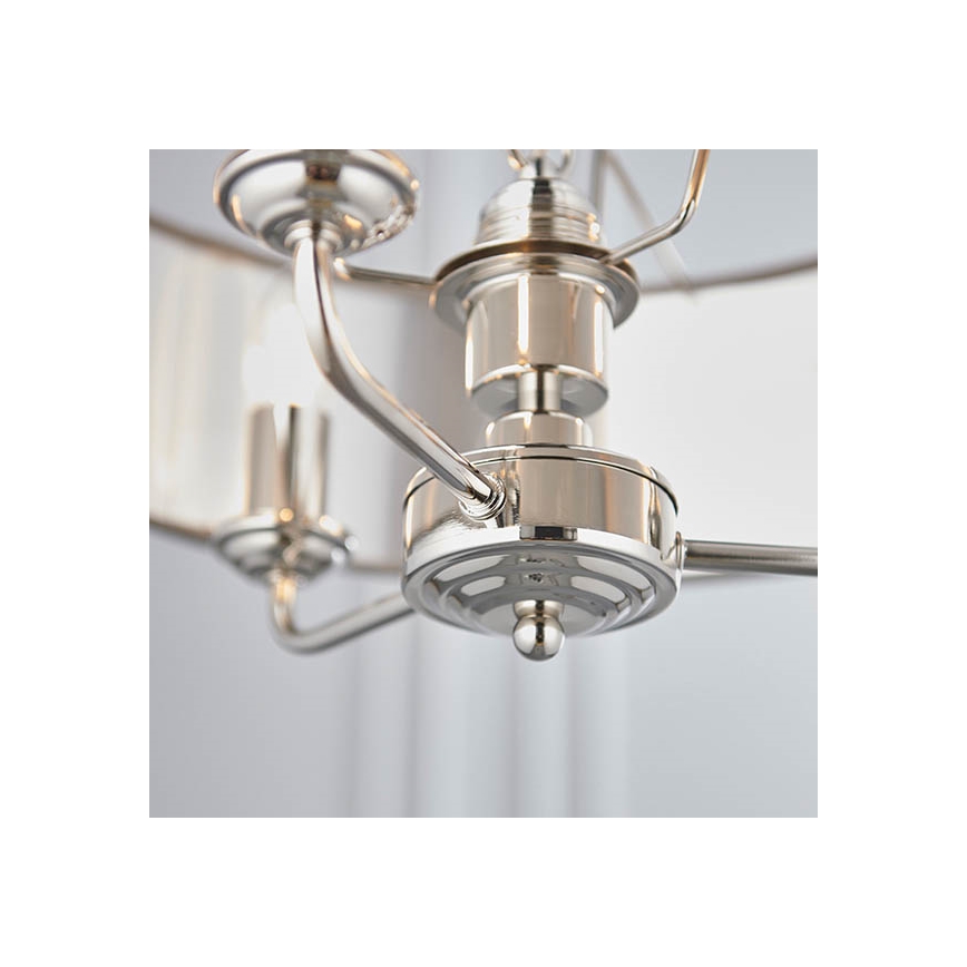 Endon 94377 - Candeeiro suspenso HIGHCLERE 3xE14/40W/230V cinzento/cromado brilhante diâmetro 45 cm