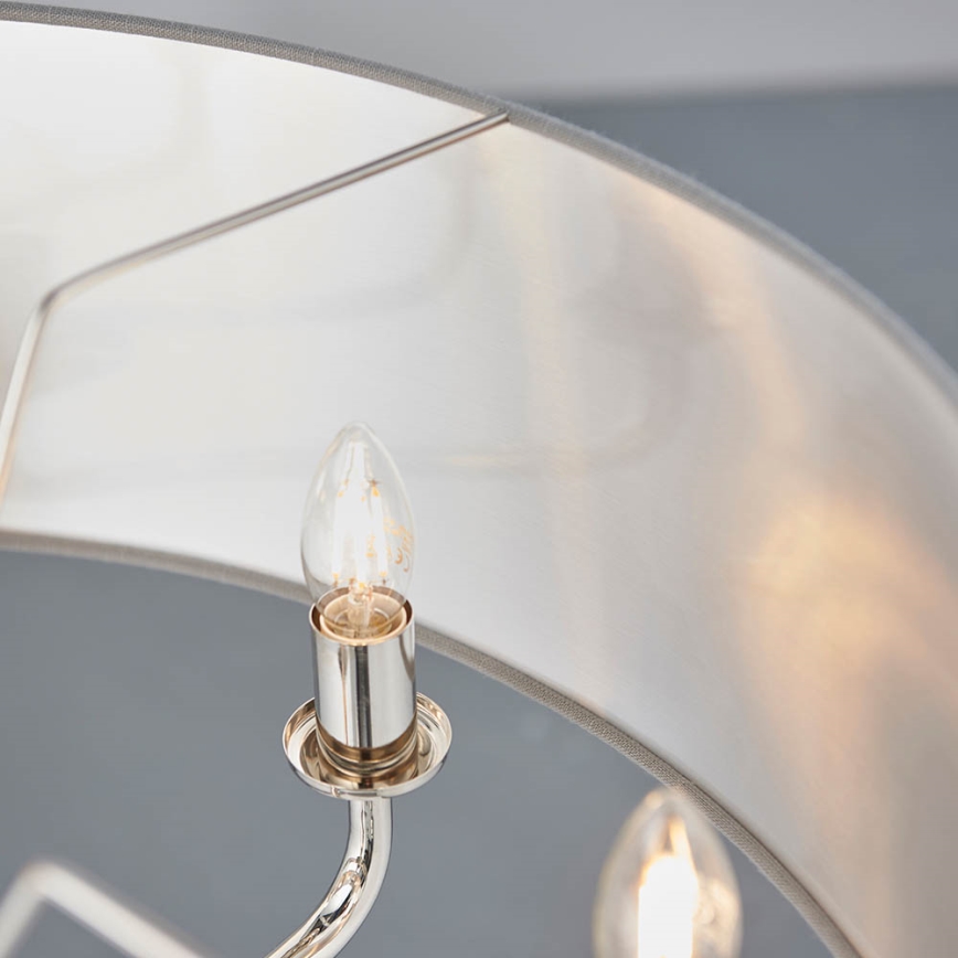 Endon 94415 - Candeeiro suspenso HIGHCLERE 8xE14/40W/230V cinzento/cromado brilhante diâmetro 70 cm