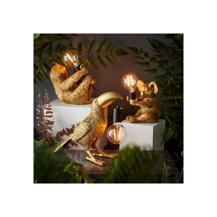 Endon 95077 - Candeeiro de mesa TOCO TOUCAN 1xE27/10W/230V dourado