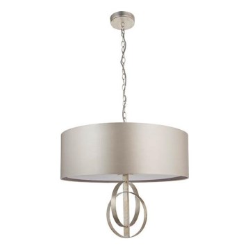 Endon 95215 - Lustre com corrente, 5xE27/10W/230V, diâmetro 70 cm, cinzento