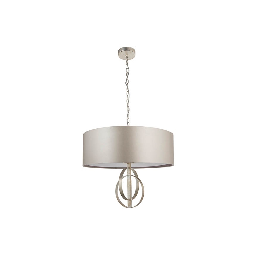 Endon 95215 - Lustre com corrente, 5xE27/10W/230V, diâmetro 70 cm, cinzento