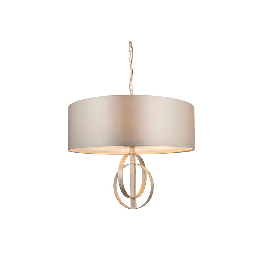 Endon 95215 - Lustre com corrente, 5xE27/10W/230V, diâmetro 70 cm, cinzento