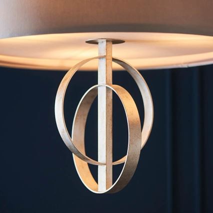 Endon 95215 - Lustre com corrente, 5xE27/10W/230V, diâmetro 70 cm, cinzento