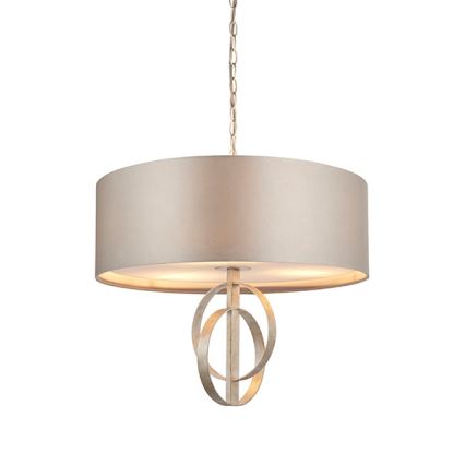 Endon 95216 - Lustre suspenso em corrente 3xE27/10W/230V Ø 60 cm, cinzento