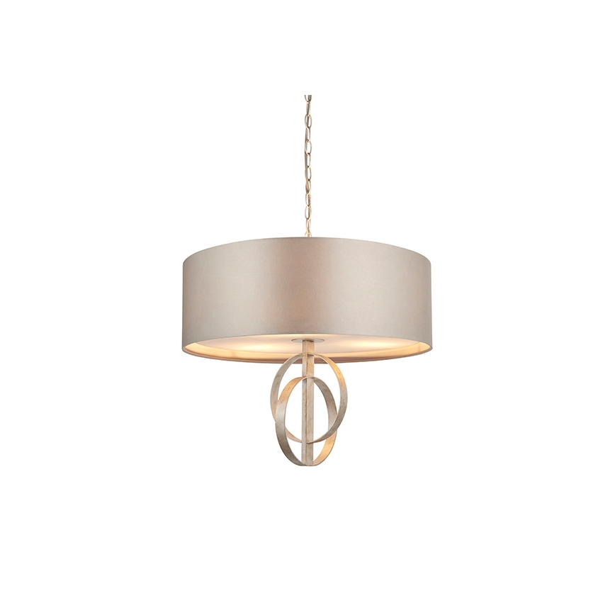Endon 95216 - Lustre suspenso em corrente 3xE27/10W/230V Ø 60 cm, cinzento