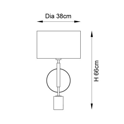 Endon 95217 - Candeeiro de mesa 1xE27/10W/230V cinzento/preto