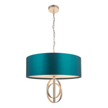 Endon 95223 - Lustre suspenso com corrente 5xE27/10W/230V diâmetro 70 cm azul/cinza
