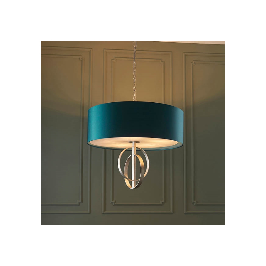 Endon 95223 - Lustre suspenso com corrente 5xE27/10W/230V diâmetro 70 cm azul/cinza