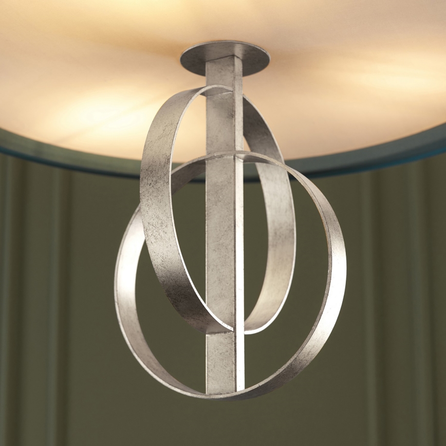 Endon 95224 - Lustre suspenso com corrente 3xE27/10W/230V Ø 60 cm azul/cinza