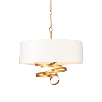 Endon 95268 - Lustre suspenso por corrente 3xE14/6W/230V diâmetro 60 cm branco/latão