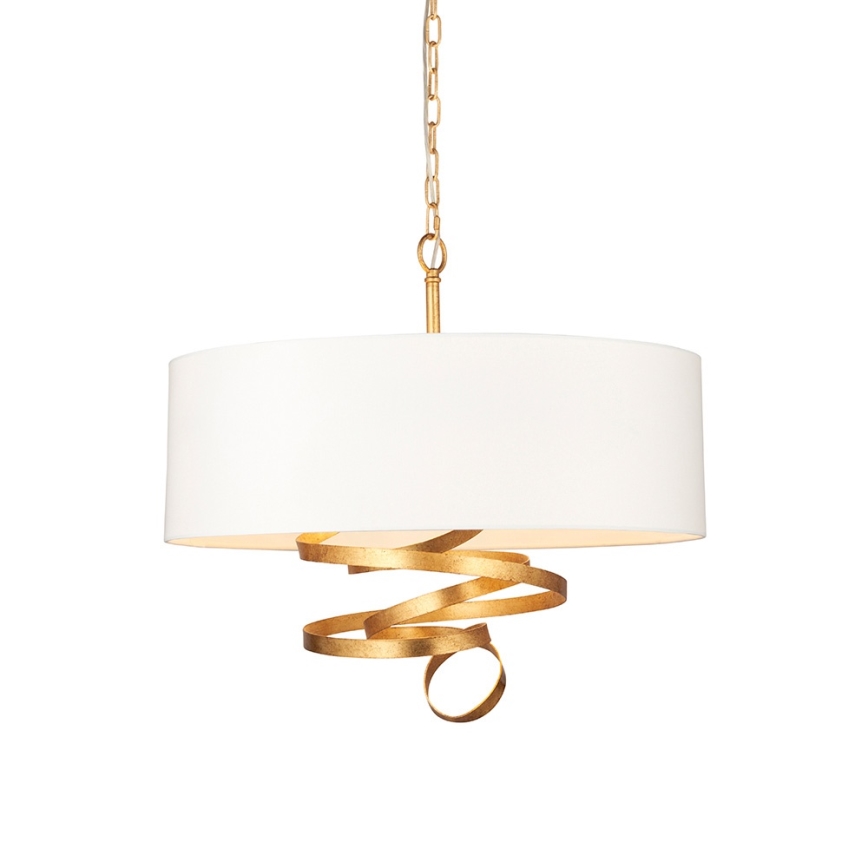 Endon 95268 - Lustre suspenso por corrente 3xE14/6W/230V diâmetro 60 cm branco/latão