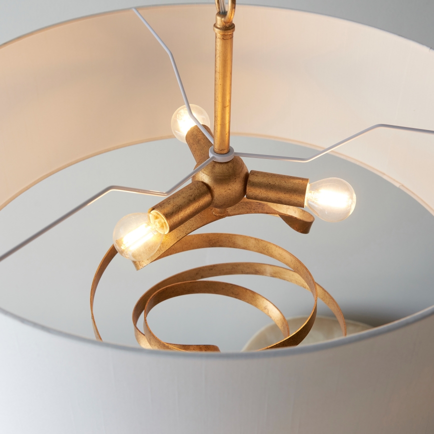 Endon 95268 - Lustre suspenso por corrente 3xE14/6W/230V diâmetro 60 cm branco/latão