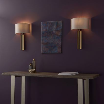 Endon 95452 - Arandela 1xE27/10W/230V bege/dourada