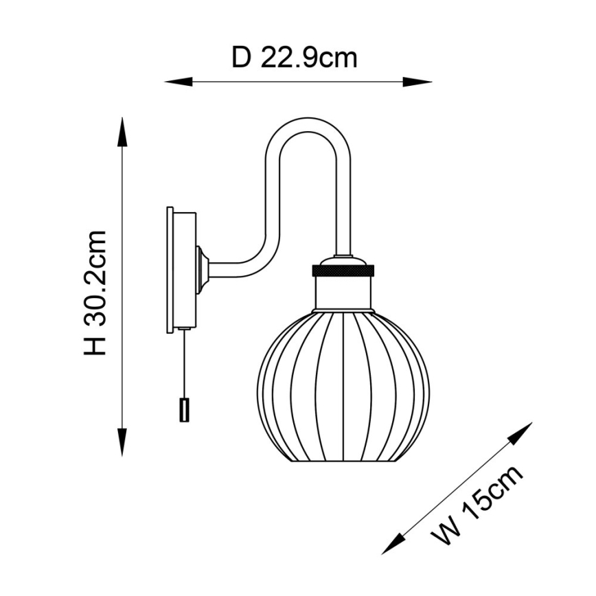 Endon 95507 - Iluminação de parede para casa de banho KENDALL 1xE27/10W/230V IP44 latão