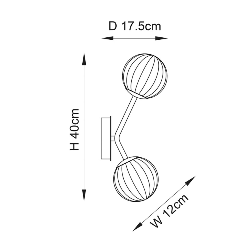 Endon 96691 - Aplique de parede NORTHWEST 2xG9/3W/230V dourado