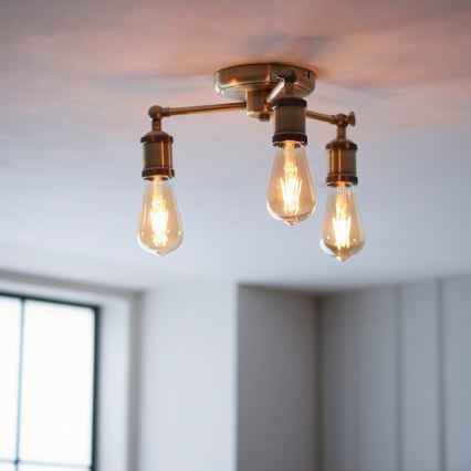 Endon 97243 - Foco HAL 3xE27/10W/230V latão