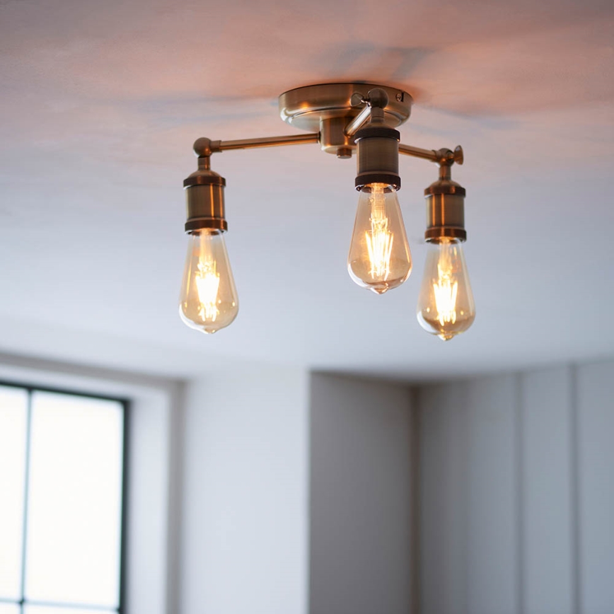 Endon 97243 - Foco HAL 3xE27/10W/230V latão