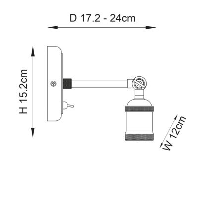 Endon 97245 - Aplique de parede orientável HAL 1xE27/10W/230V em latão