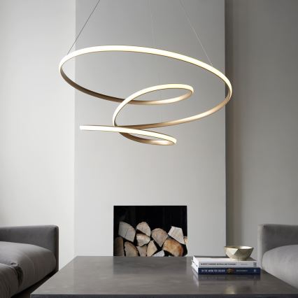 Endon 97639 - Lustre LED dimerizável suspenso por cabo TWIRL LED/88W/230V 3000K dourado